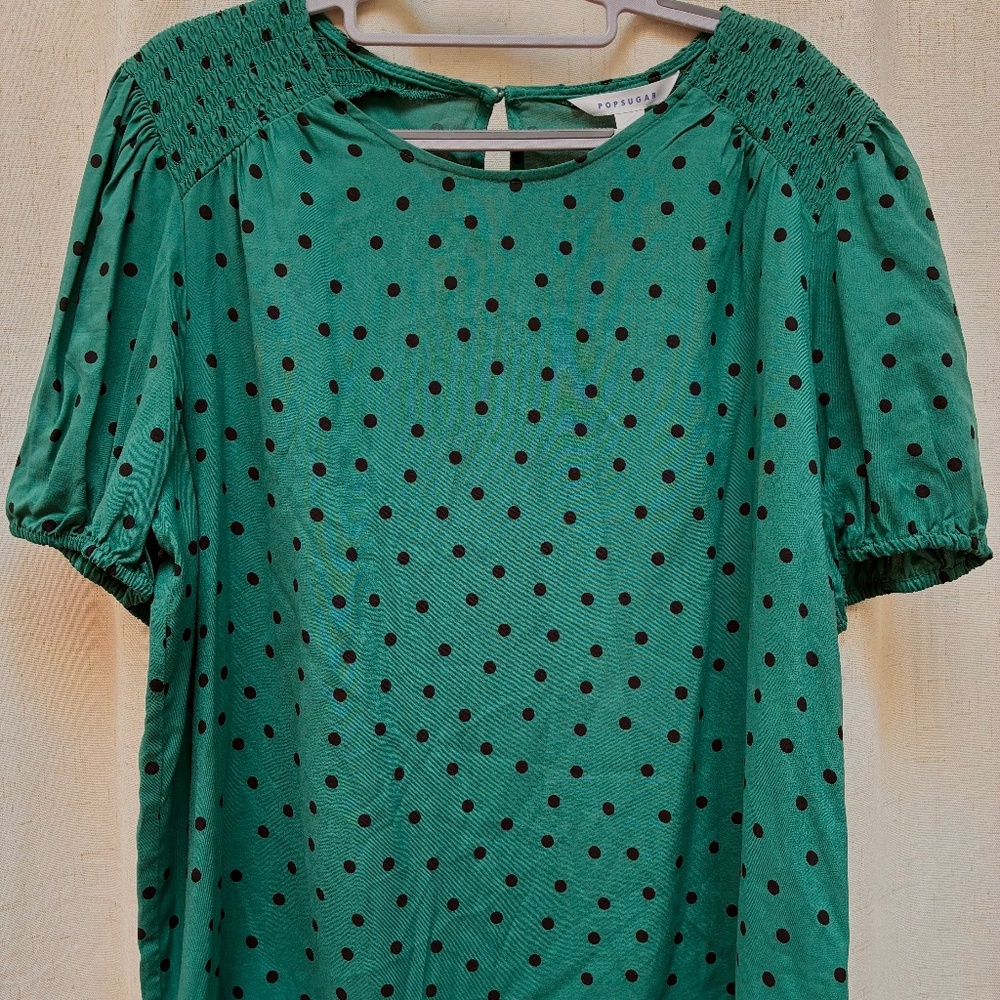 Teal Polka Dot Top